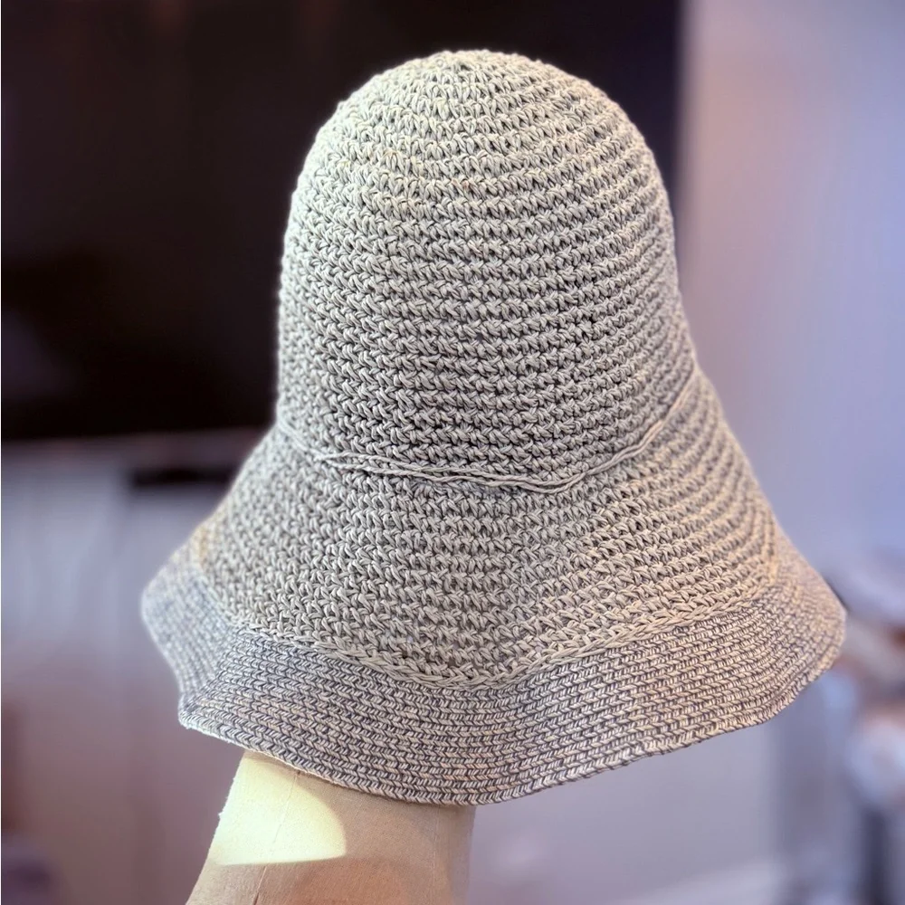 Armani Collezioni Chic Gray Woven Hat